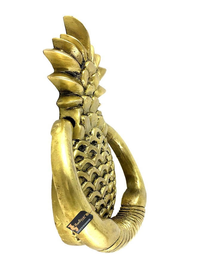 Two Moustaches Pineapple Design Brass Door Knocker - Antique Yellow - Image 3